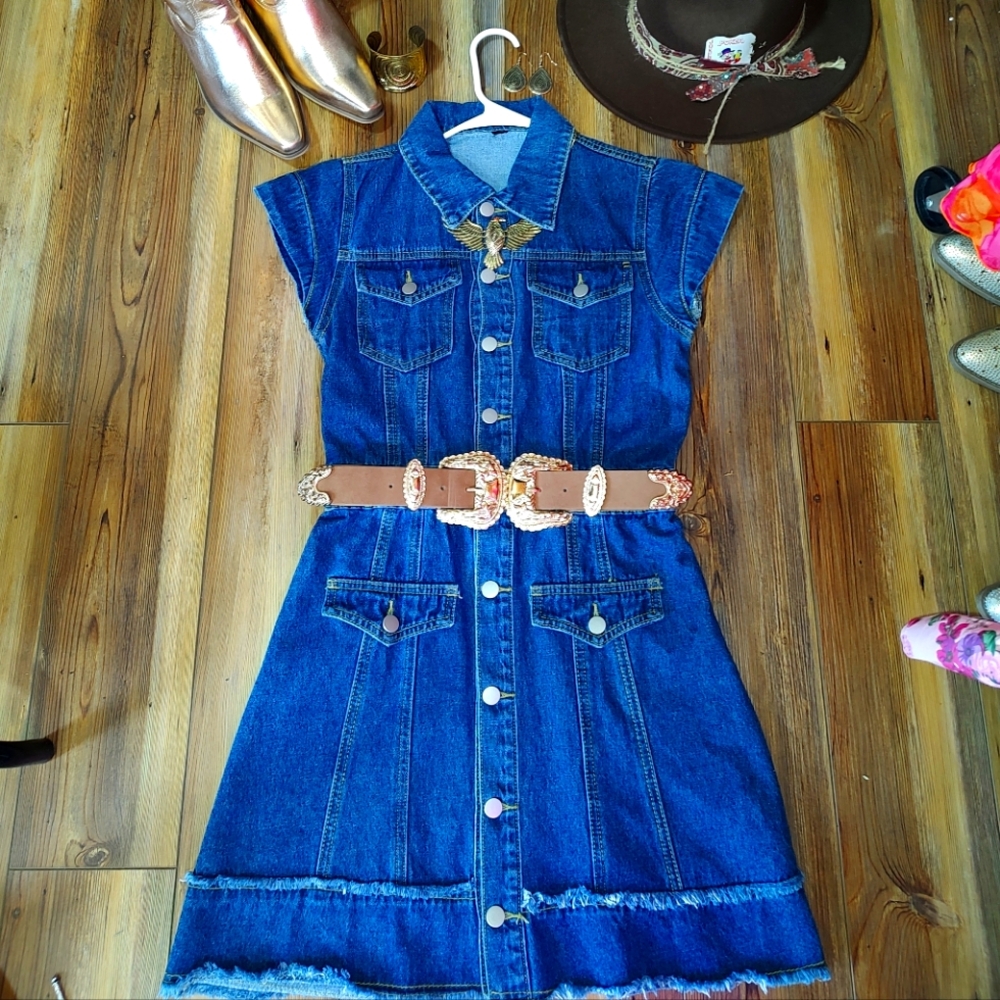 Denim Button-Up Dress